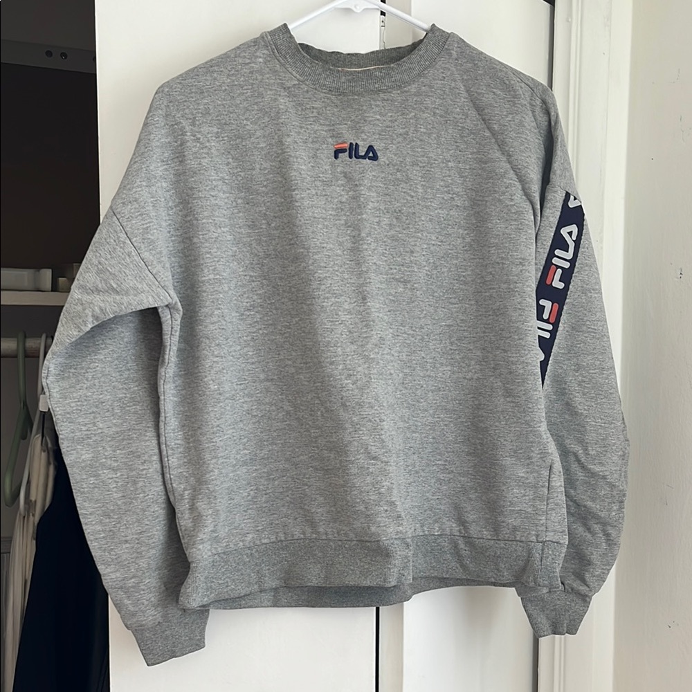 Fila Gray Crewneck Sweater with Logo